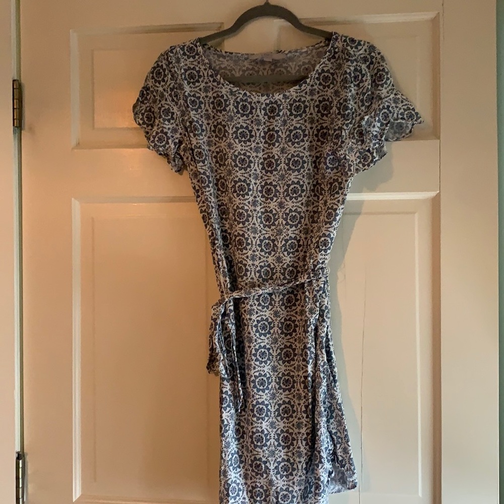 Loft floral shift dress with tie belt